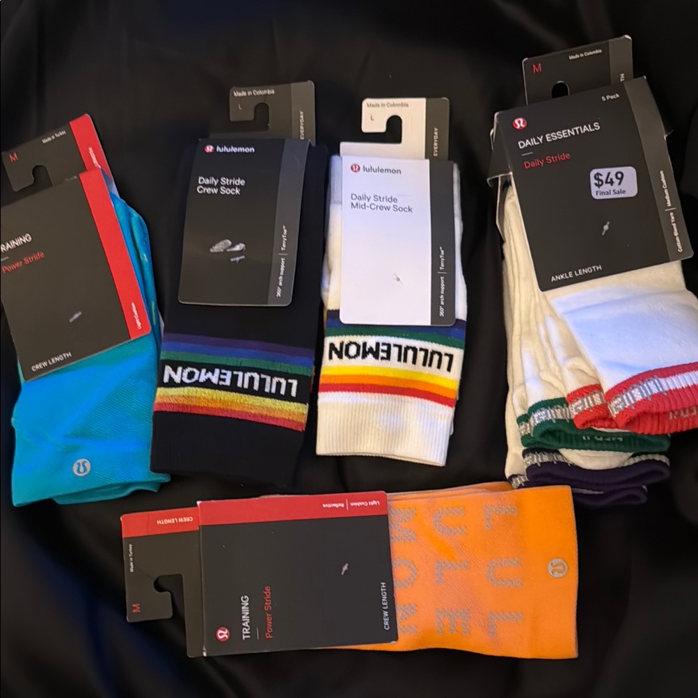 Lululemon Athletica Men's Crew Socks - Multicolor Pack Bundle